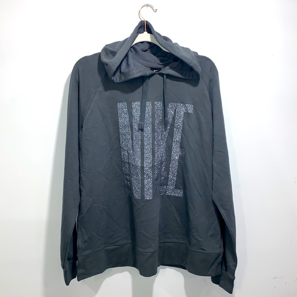 Nike Glitter Logo Side Split Dri Fit Hooded Sweater